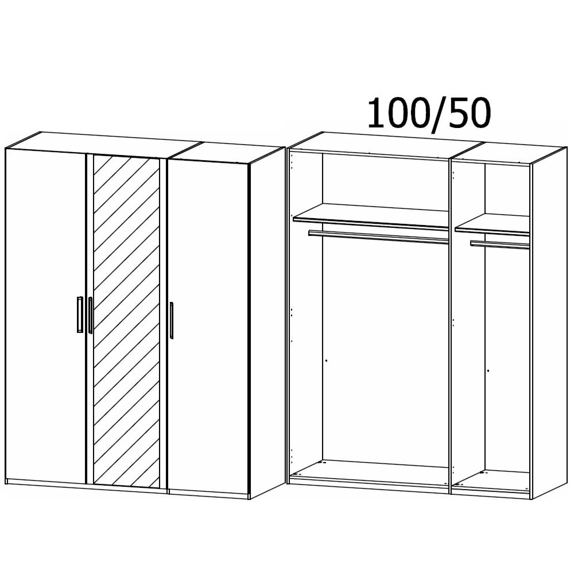 Evelyn 3 Door Wardrobe with Mirror - Sonoma Oak