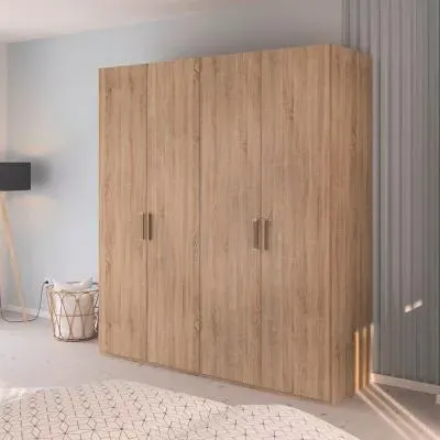 Evelyn 4 Door Wardrobe - Sonoma Oak