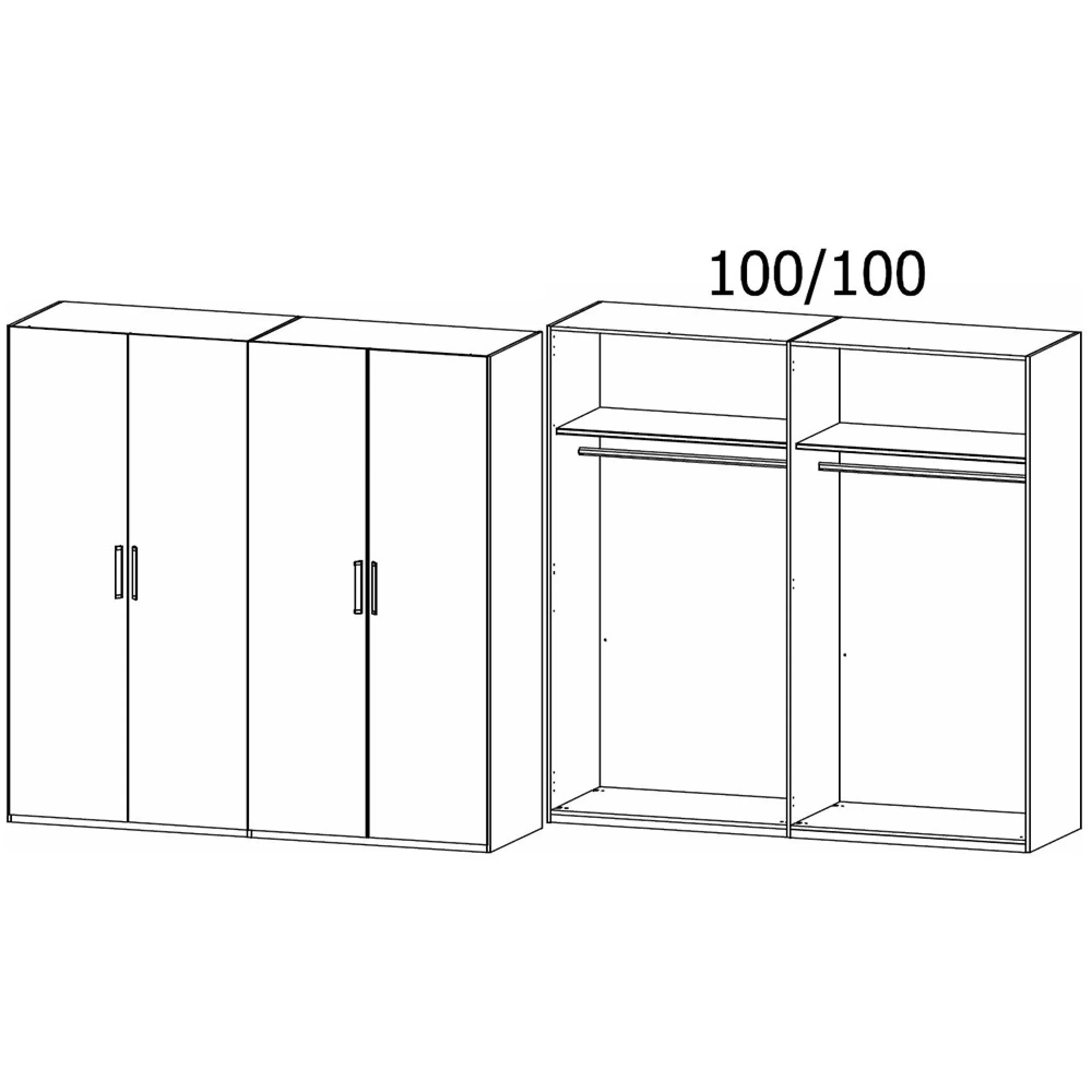 Evelyn 4 Door Wardrobe - Wild Oak