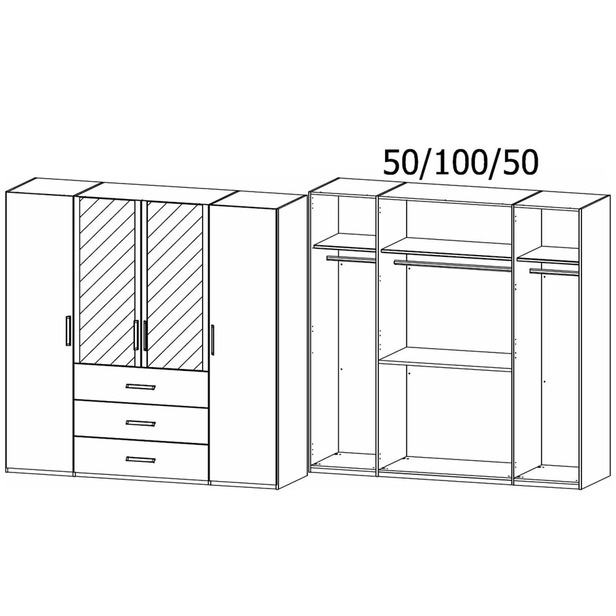 Evelyn 4 Door Wardrobe - Wild Oak