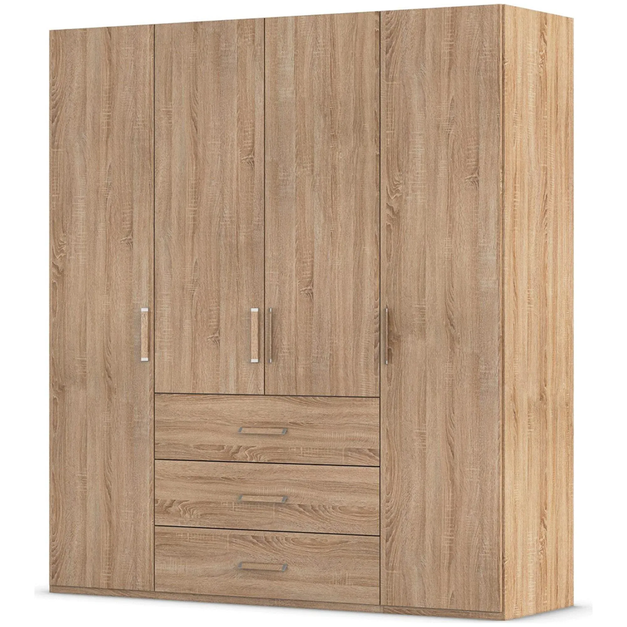 Evelyn 4 Door Wardrobe with Drawer - Sonoma Oak