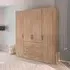 Evelyn 4 Door Wardrobe with Drawer - Sonoma Oak