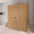 Evelyn 4 Door Wardrobe with Drawer - Wild Oak