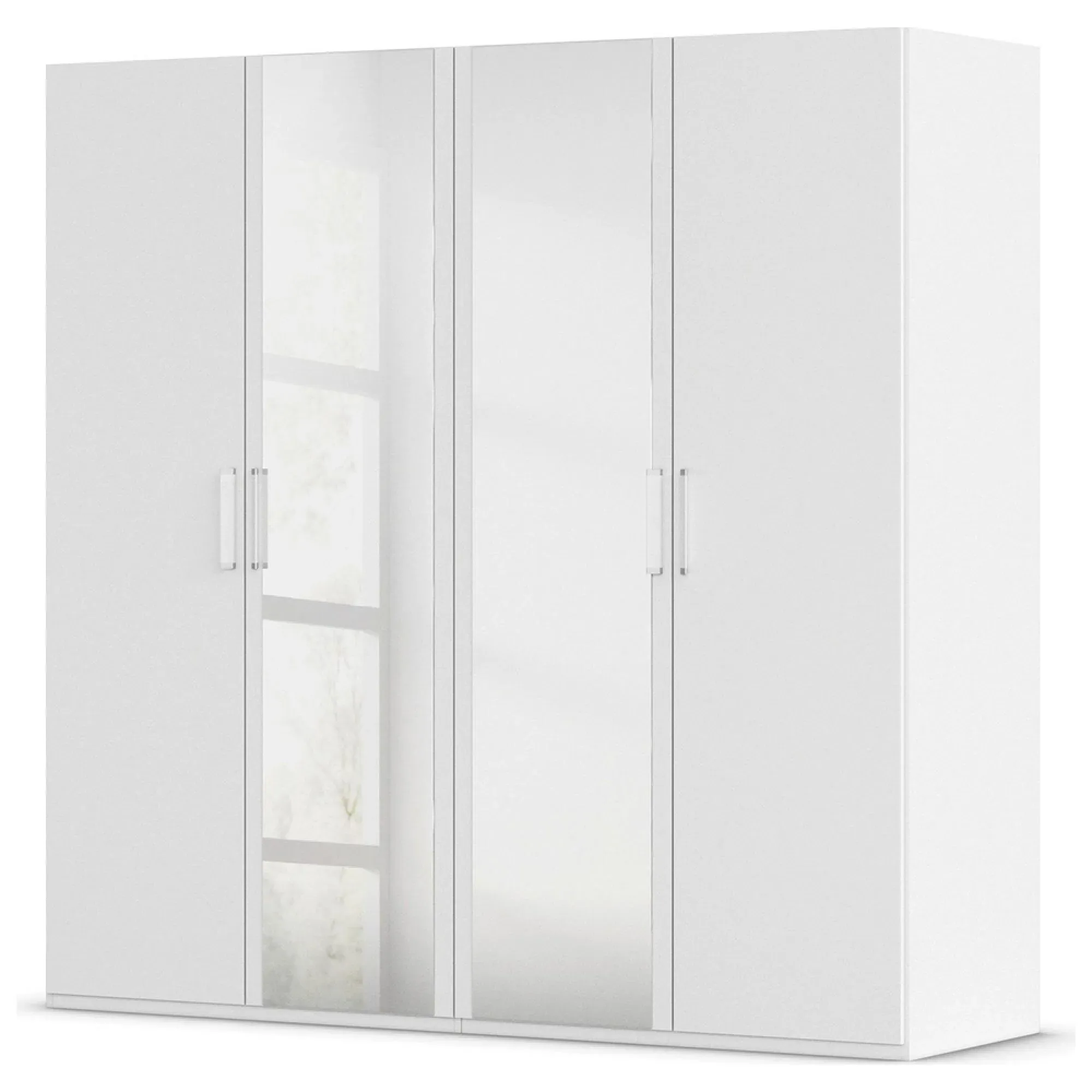Evelyn 4 Door Wardrobe with Mirror - Alpine White