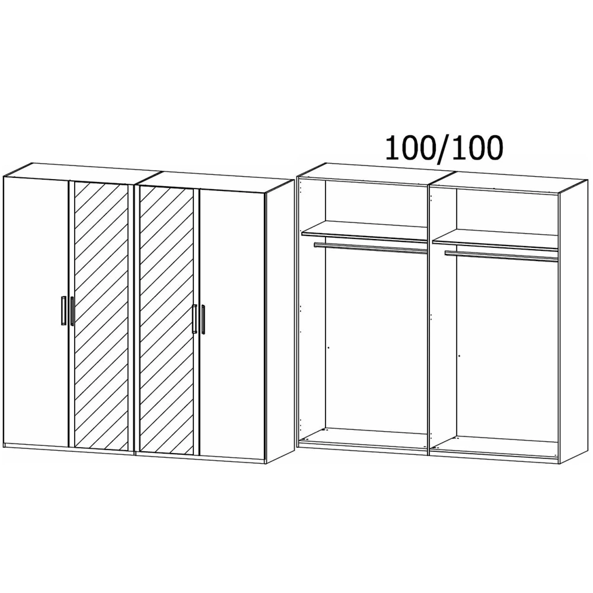 Evelyn 4 Door Wardrobe with Mirror - Alpine White