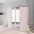 Evelyn 4 Door Wardrobe with Mirror - Alpine White
