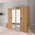 Evelyn 4 Door Wardrobe with Mirror - Wild Oak