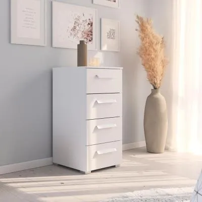Evelyn 4 Drawer Narrow Chest - Alpine White image