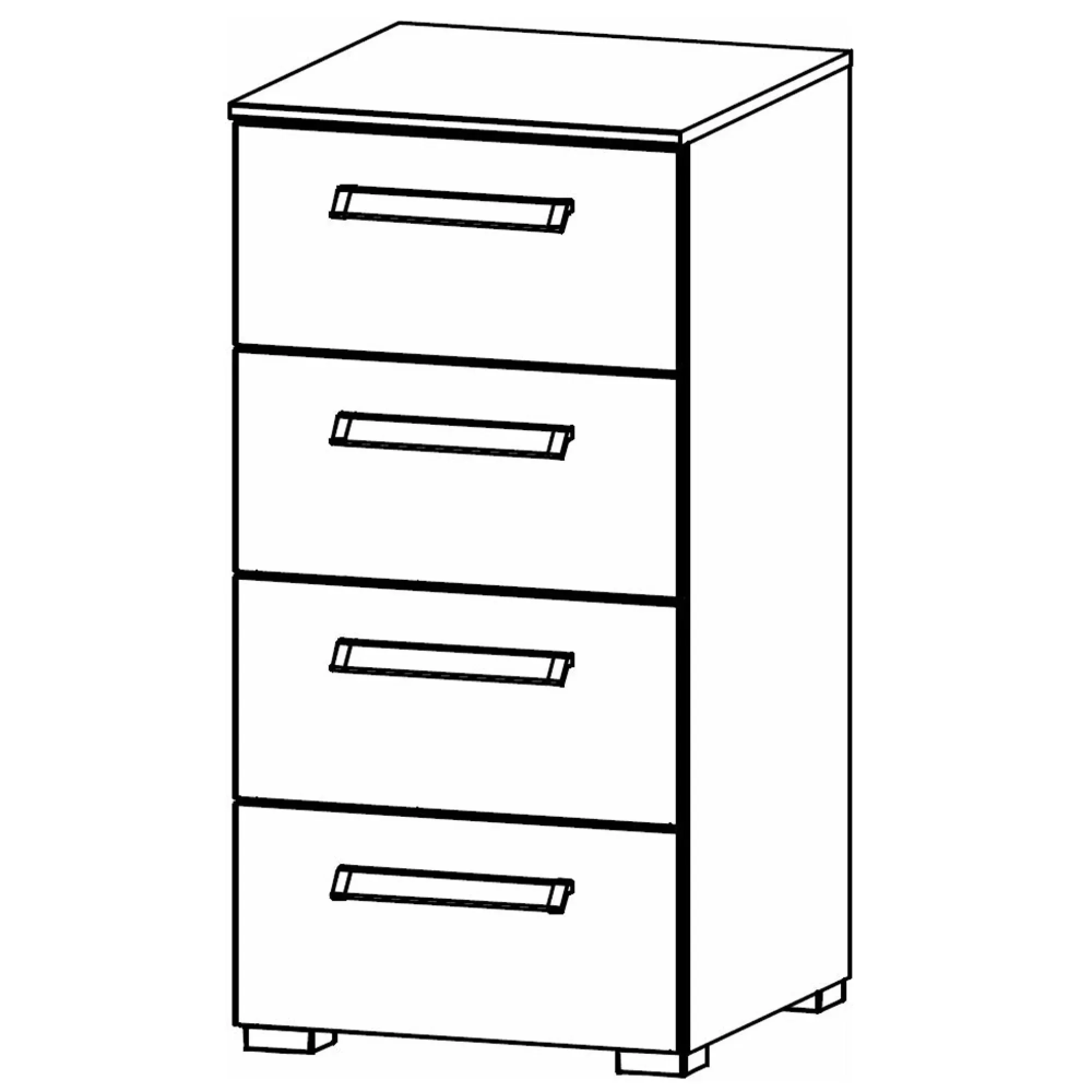 Evelyn 4 Drawer Narrow Chest - Sonoma Oak