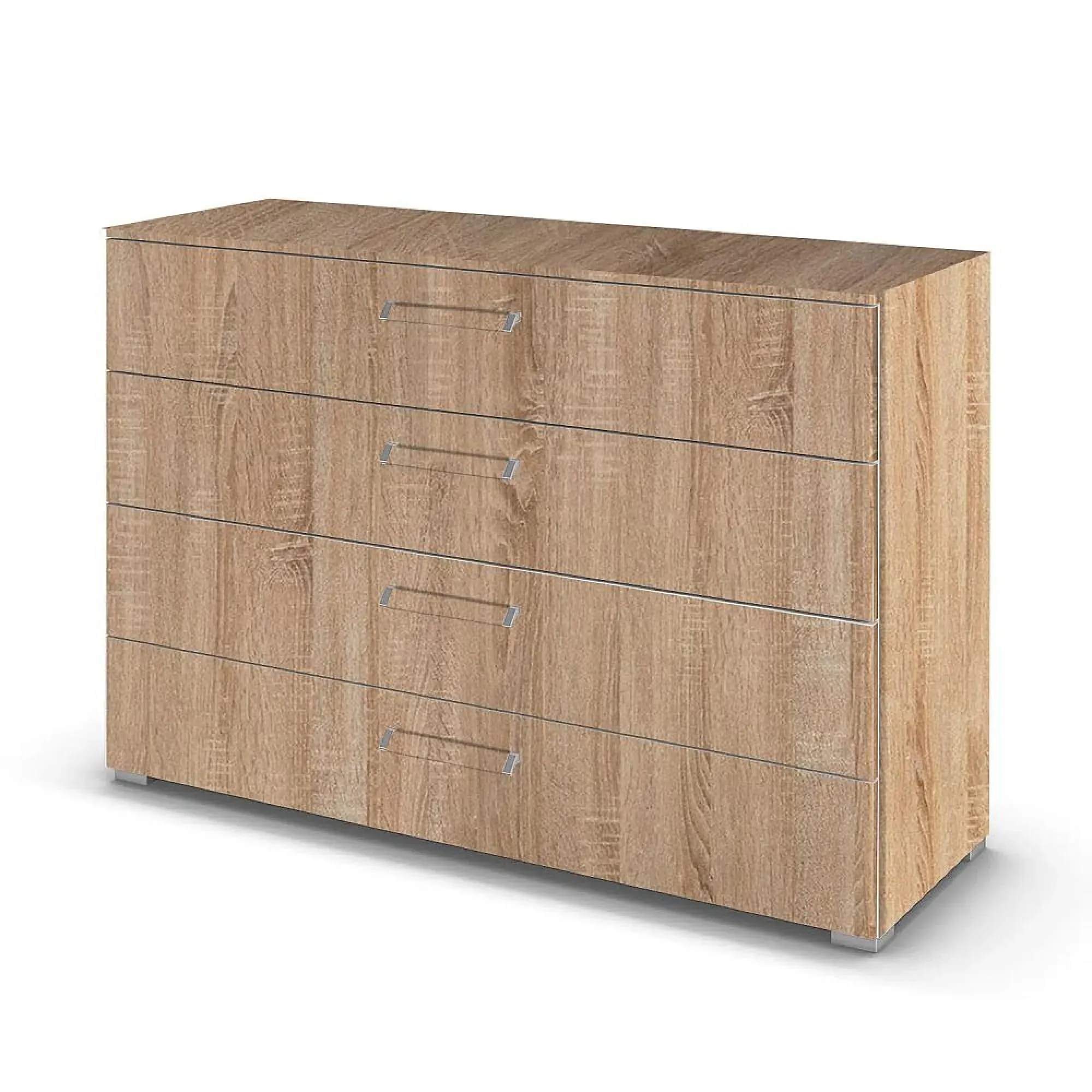 Evelyn 4 Drawer Wide Chest - Sonoma Oak