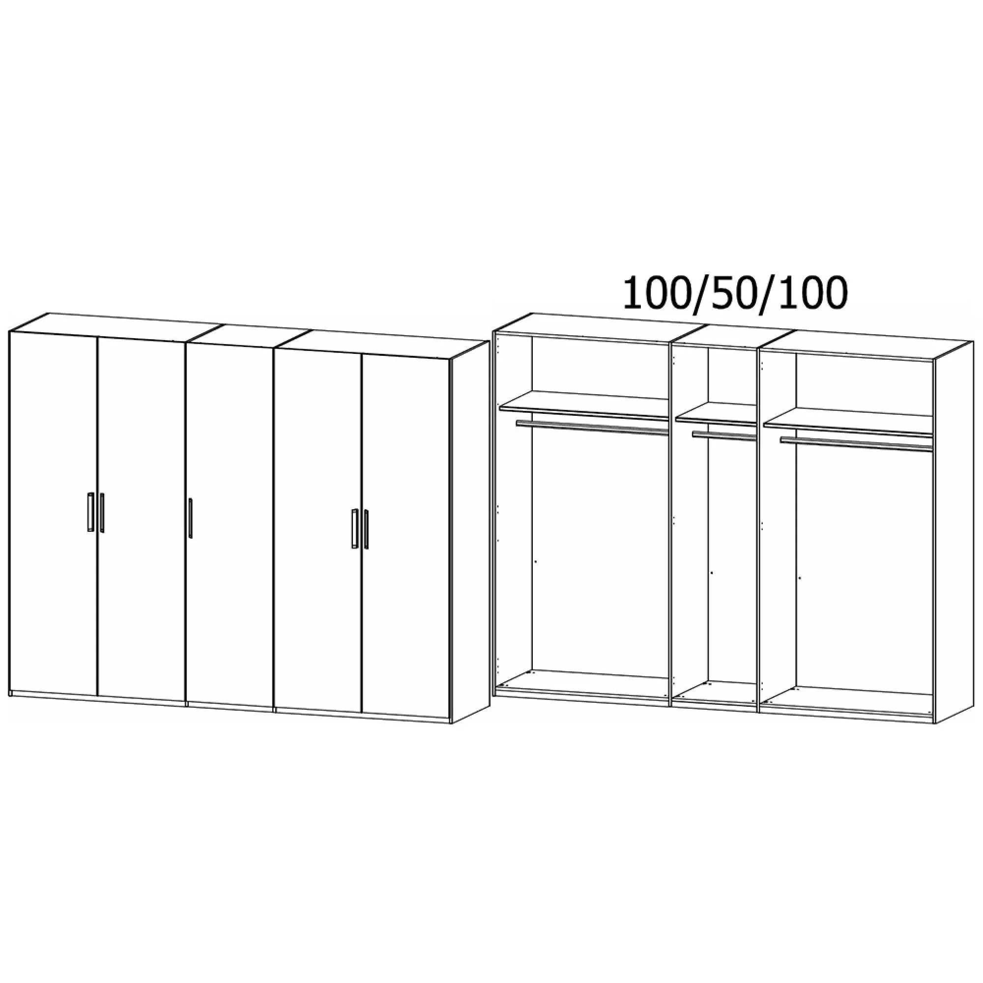 Evelyn 5 Door Wardrobe - Sonoma Oak