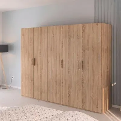 Evelyn 5 Door Wardrobe - Sonoma Oak