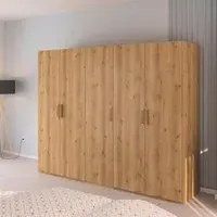 Evelyn 5 Door Wardrobe - Wild Oak