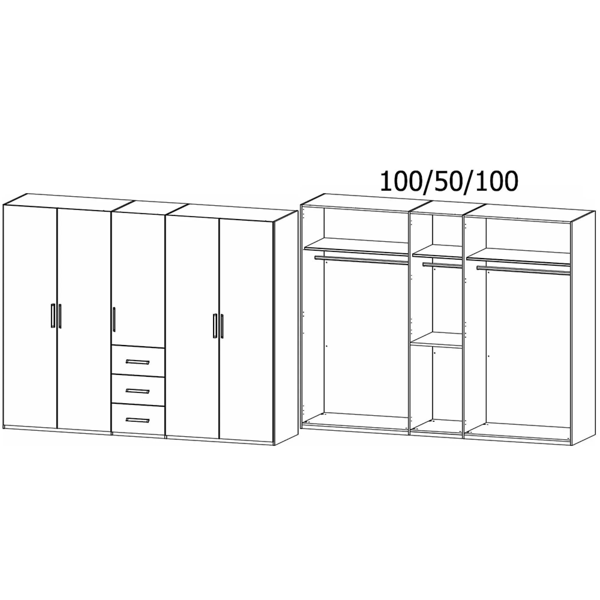 Evelyn 5 Door Wardrobe with Drawer - Sonoma Oak