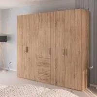 Evelyn 5 Door Wardrobe with Drawer - Sonoma Oak