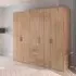 Evelyn 5 Door Wardrobe with Drawer - Sonoma Oak