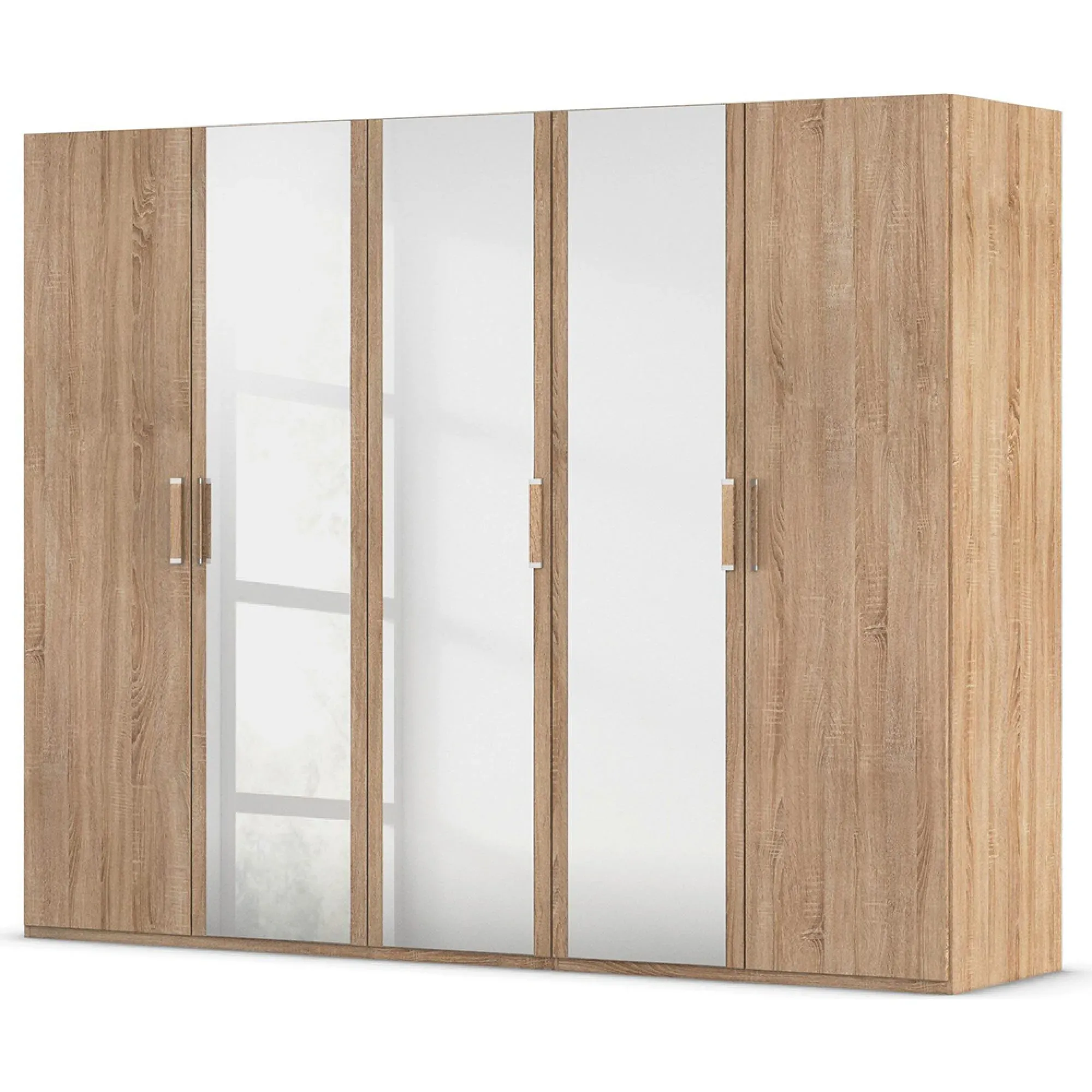 Evelyn 5 Door Wardrobe with Mirror - Sonoma Oak