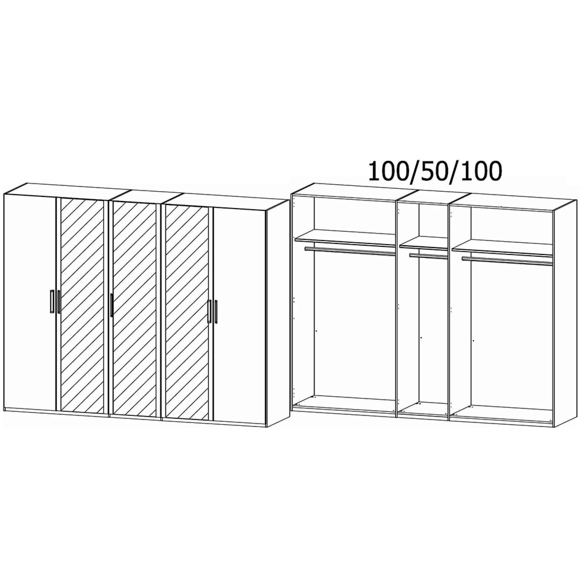 Evelyn 5 Door Wardrobe with Mirror - Sonoma Oak