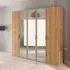 Evelyn 5 Door Wardrobe with Mirror - Wild Oak