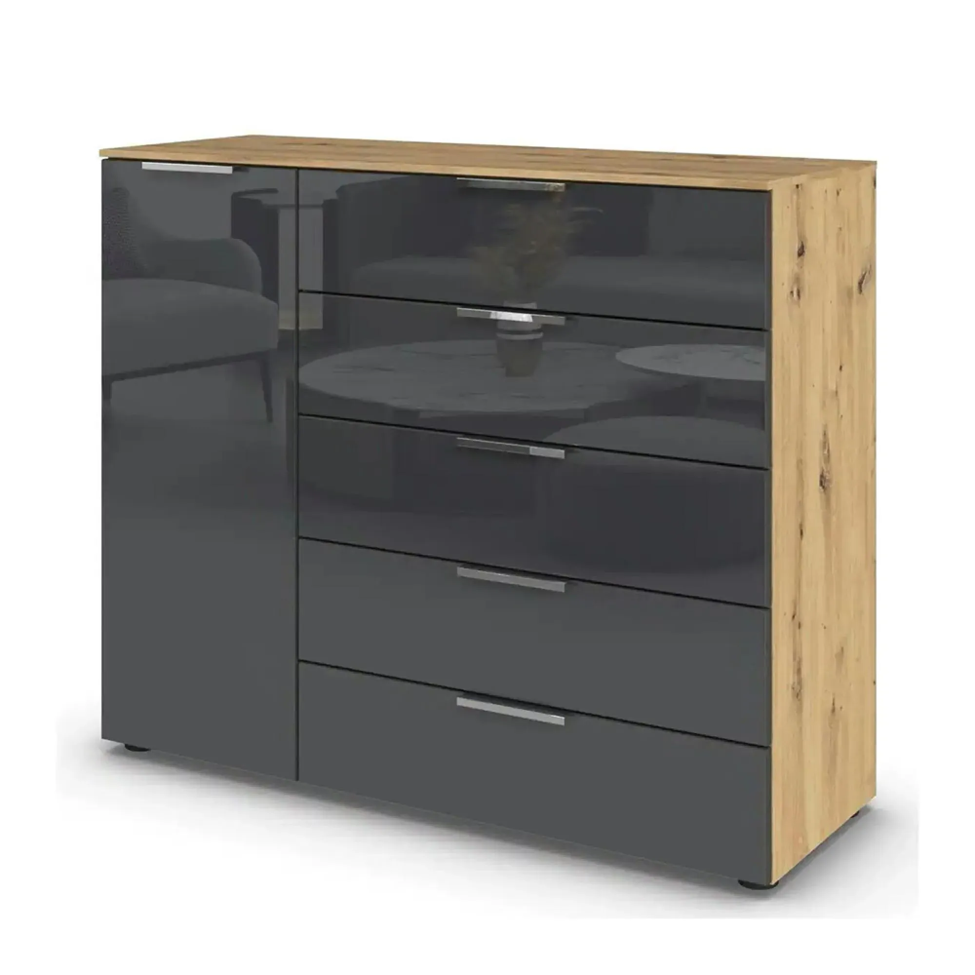 Flipp 1 Door Sideboard with Adjustable Height - Artisan Oak