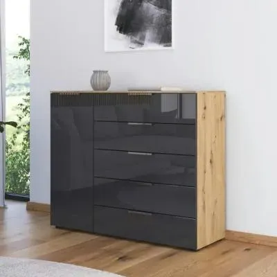 Flipp 1 Door Sideboard with Adjustable Height - Artisan Oak