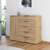 Flipp 1 Door Sideboard with Adjustable Height - Artisan Oak