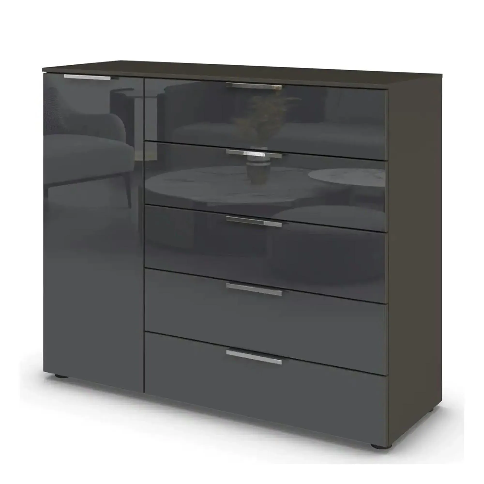 Flipp 1 Door Sideboard with Adjustable Height - Graphite