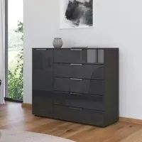 Flipp 1 Door Sideboard with Adjustable Height - Graphite