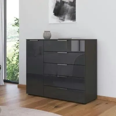 Flipp 1 Door Sideboard with Adjustable Height - Graphite