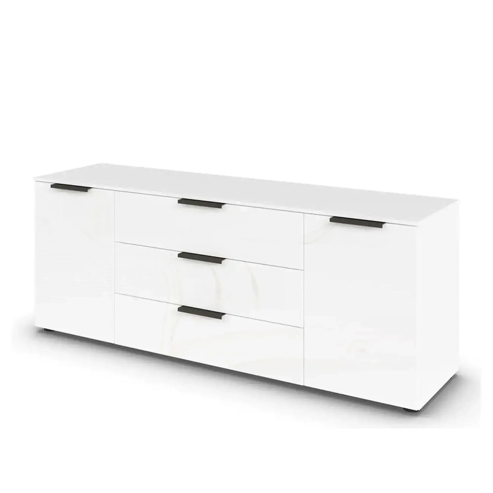 Flipp 2 Door Low Sideboard with Adjustable Height - Alpine White