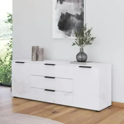 Flipp 2 Door Low Sideboard with Adjustable Height - Alpine White