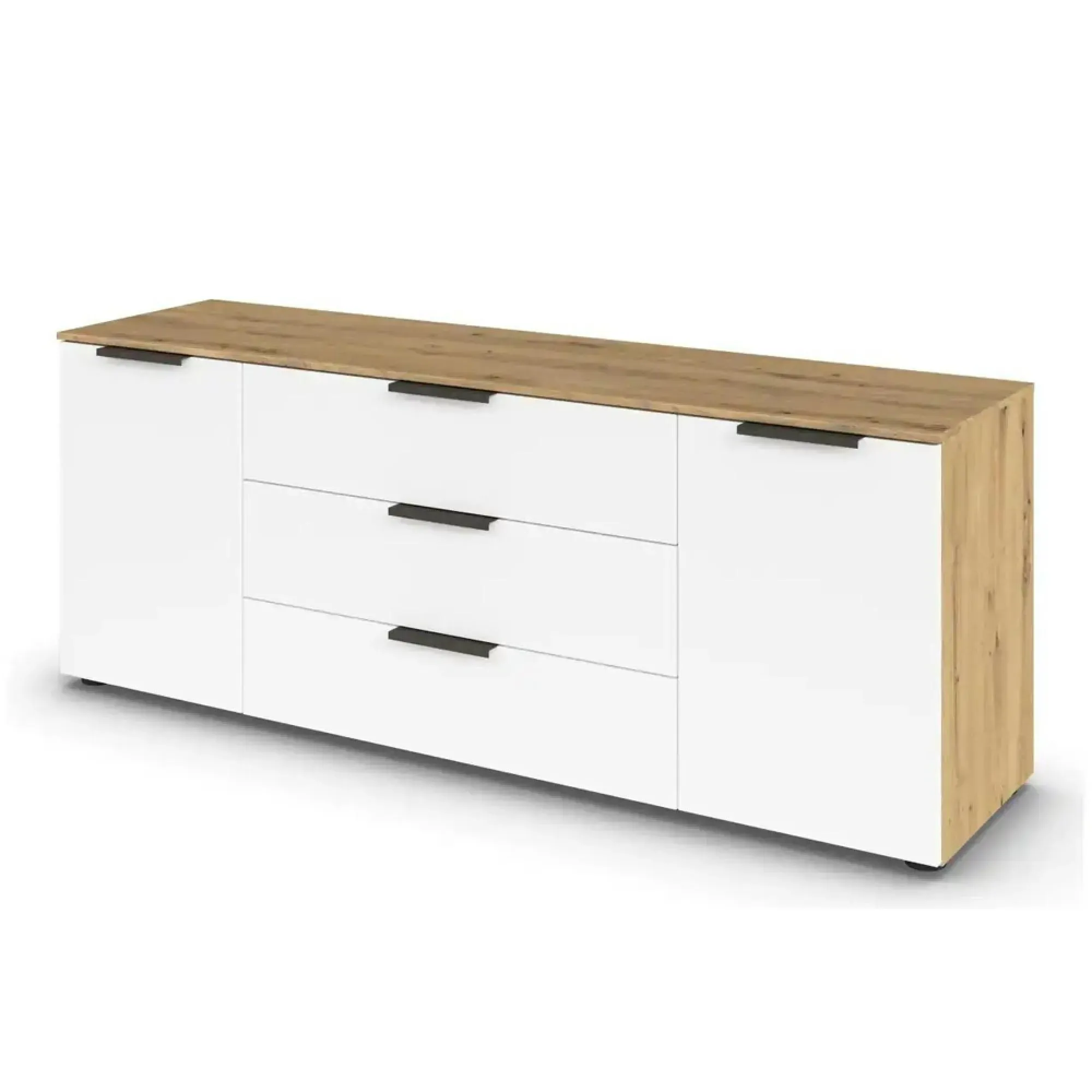 Flipp 2 Door Low Sideboard with Adjustable Height - Artisan Oak