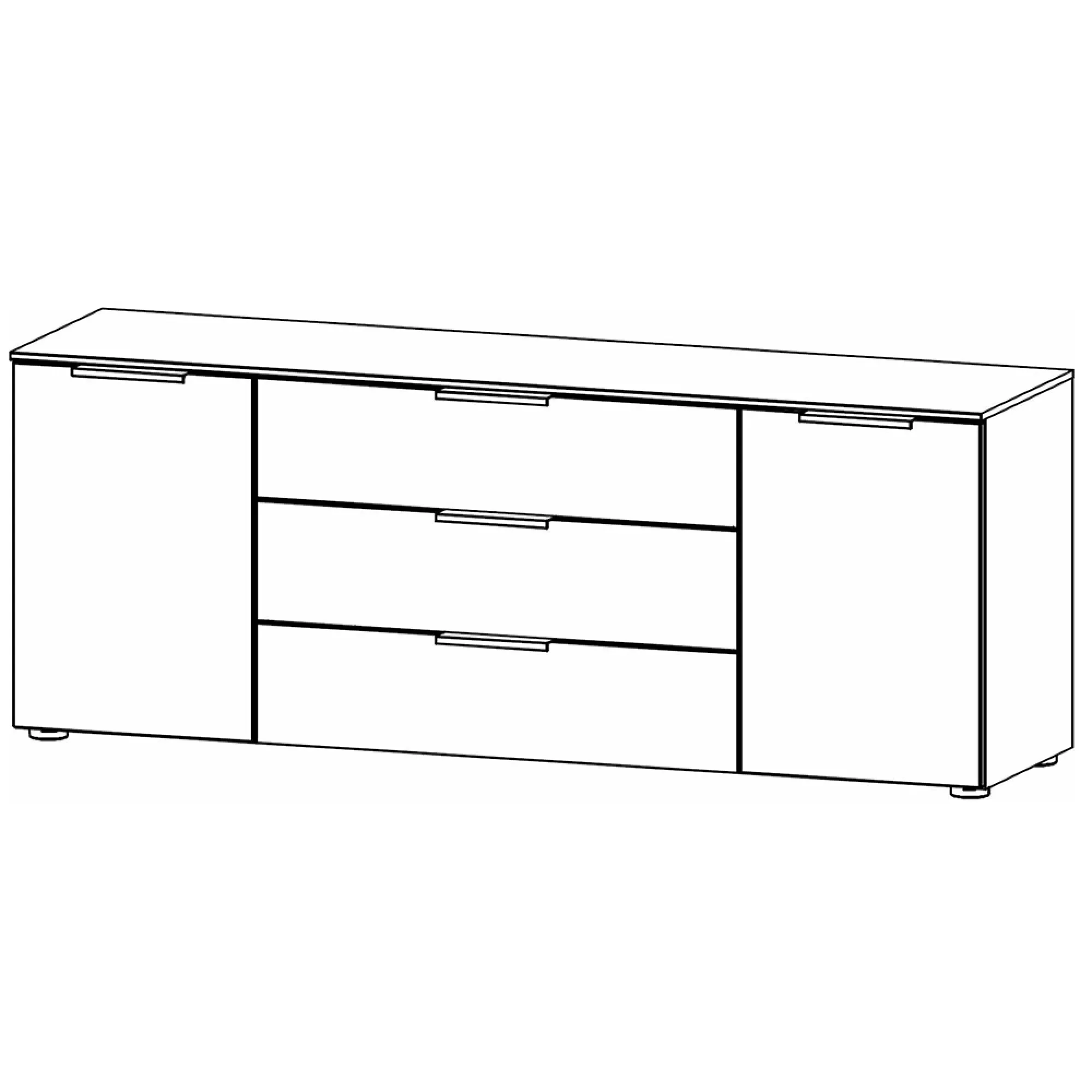 Flipp 2 Door Low Sideboard with Adjustable Height - Artisan Oak