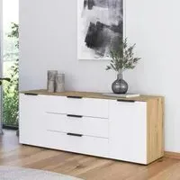 Flipp 2 Door Low Sideboard with Adjustable Height - Artisan Oak