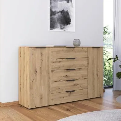 Flipp 2 Door Sideboard with Adjustable Height - Artisan Oak