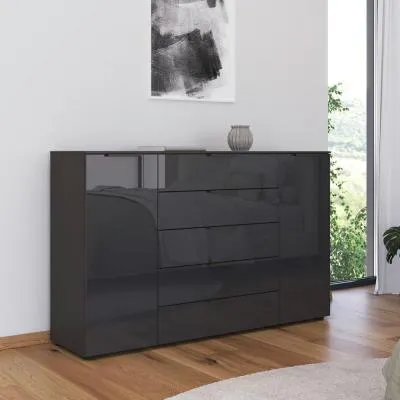 Flipp 2 Door Sideboard with Adjustable Height - Graphite