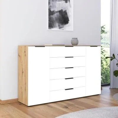 Flipp 2 Door Sideboard with Adjustable Height - Oak