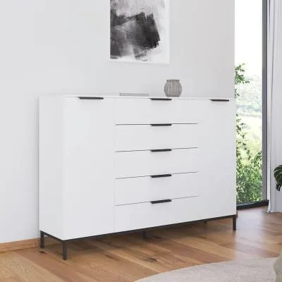 Flipp 2 Door Sideboard with Metal Base - Alpine White