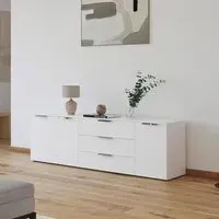 Flipp 3 Door Low Sideboard with Adjustable Height - Alpine White