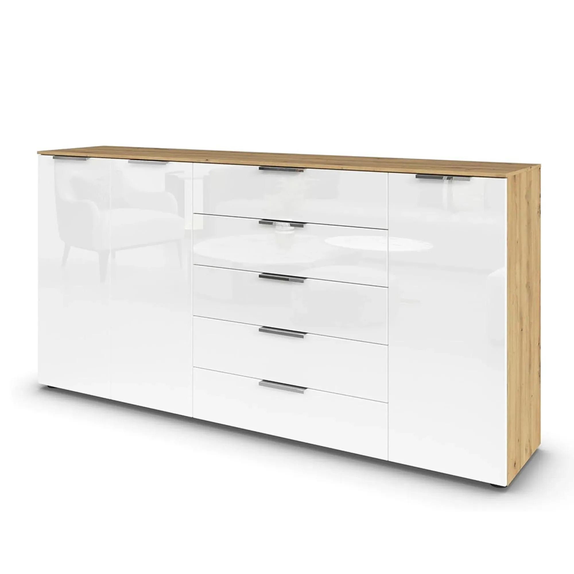 Flipp 3 Door Sideboard with Adjustable Height - Artisan Oak