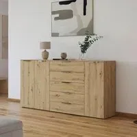 Flipp 3 Door Sideboard with Adjustable Height - Artisan Oak