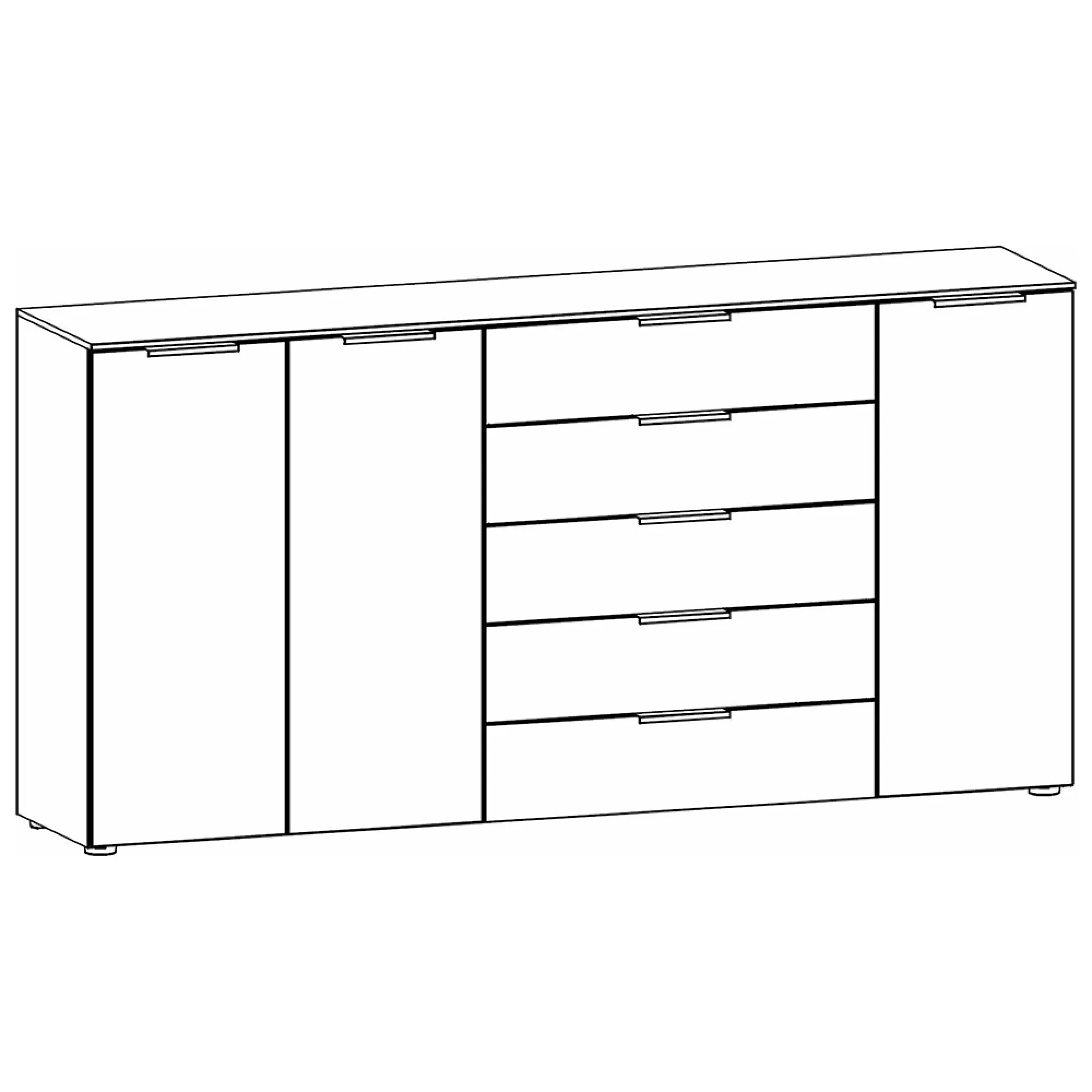 Flipp 3 Door Sideboard with Adjustable Height - Artisan Oak