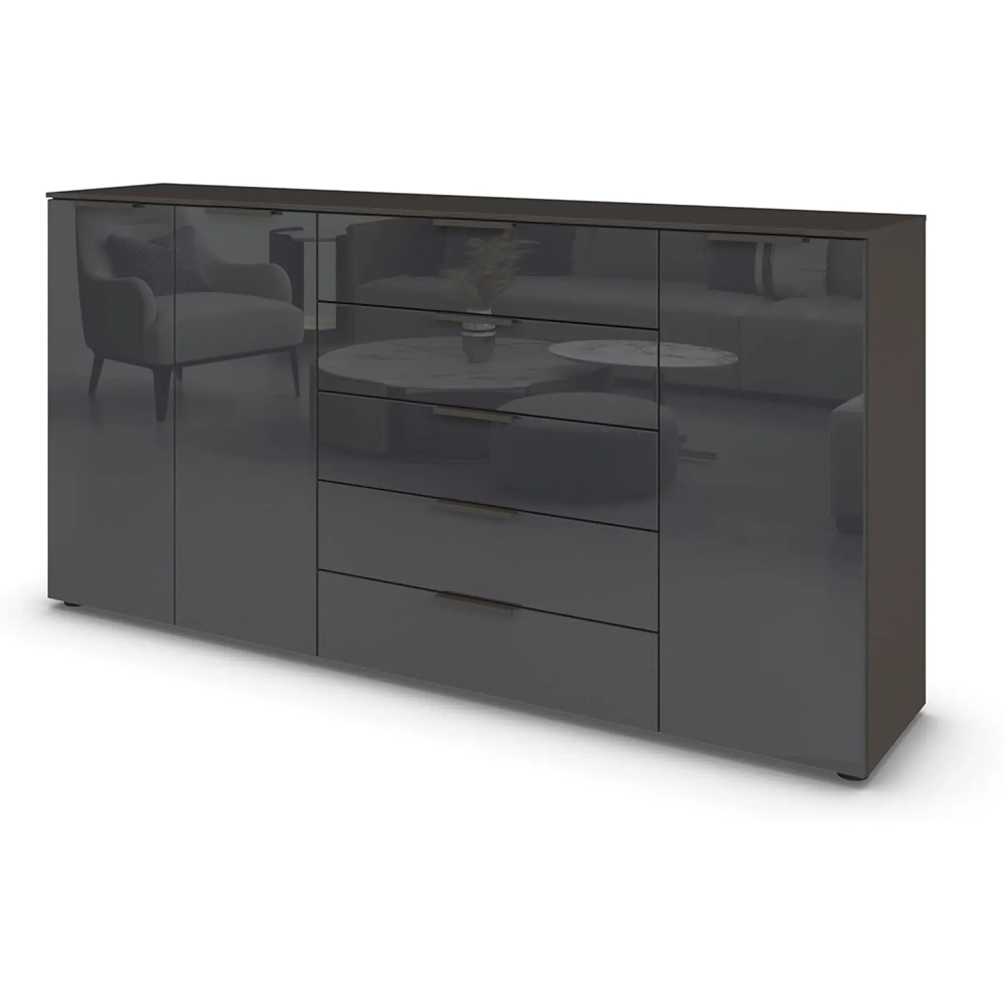 Flipp 3 Door Sideboard with Adjustable Height - Graphite