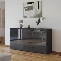 Flipp 3 Door Sideboard with Adjustable Height - Graphite