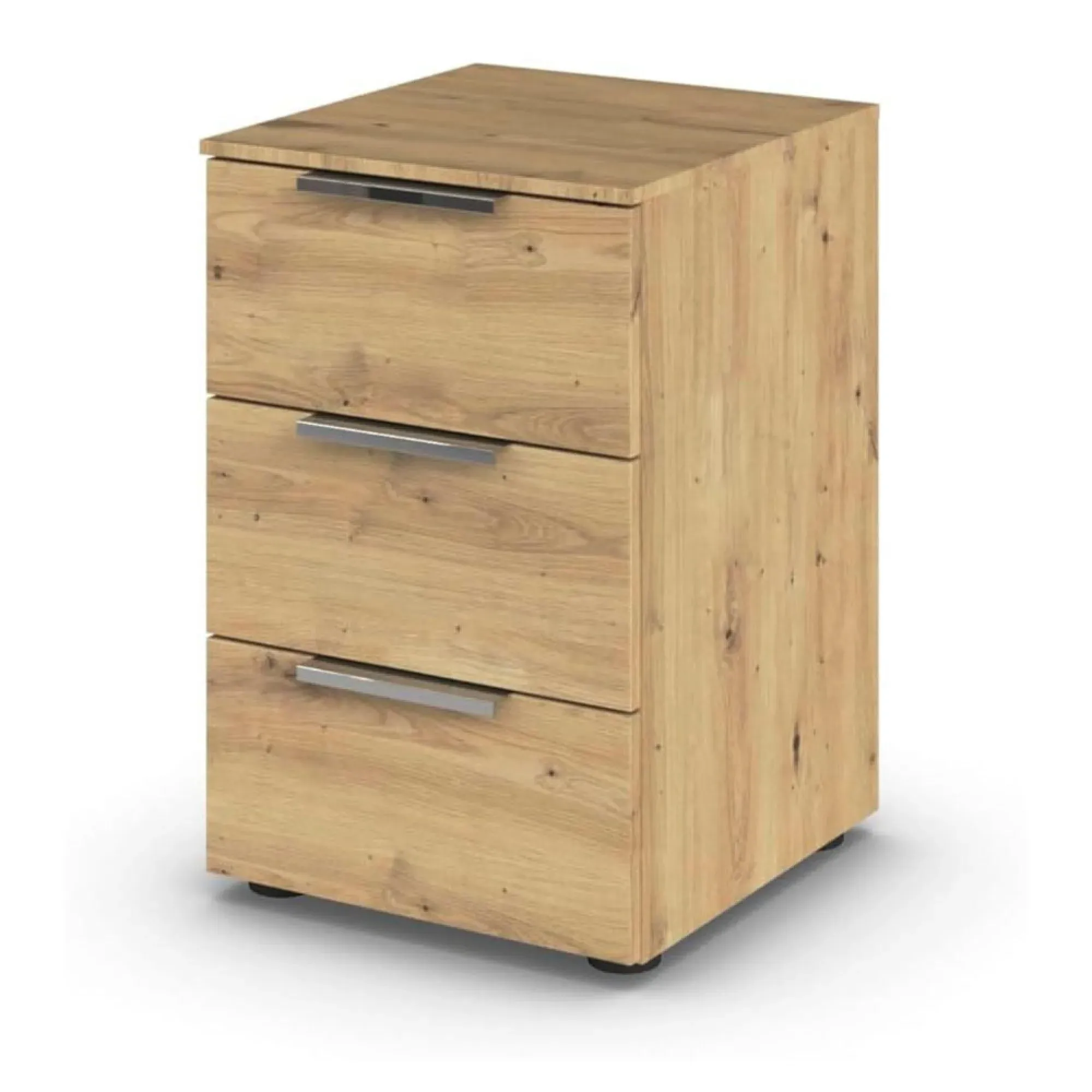 Flipp 3 Drawer Bedside Cabinet with Adjustable Height - Artisan Oak