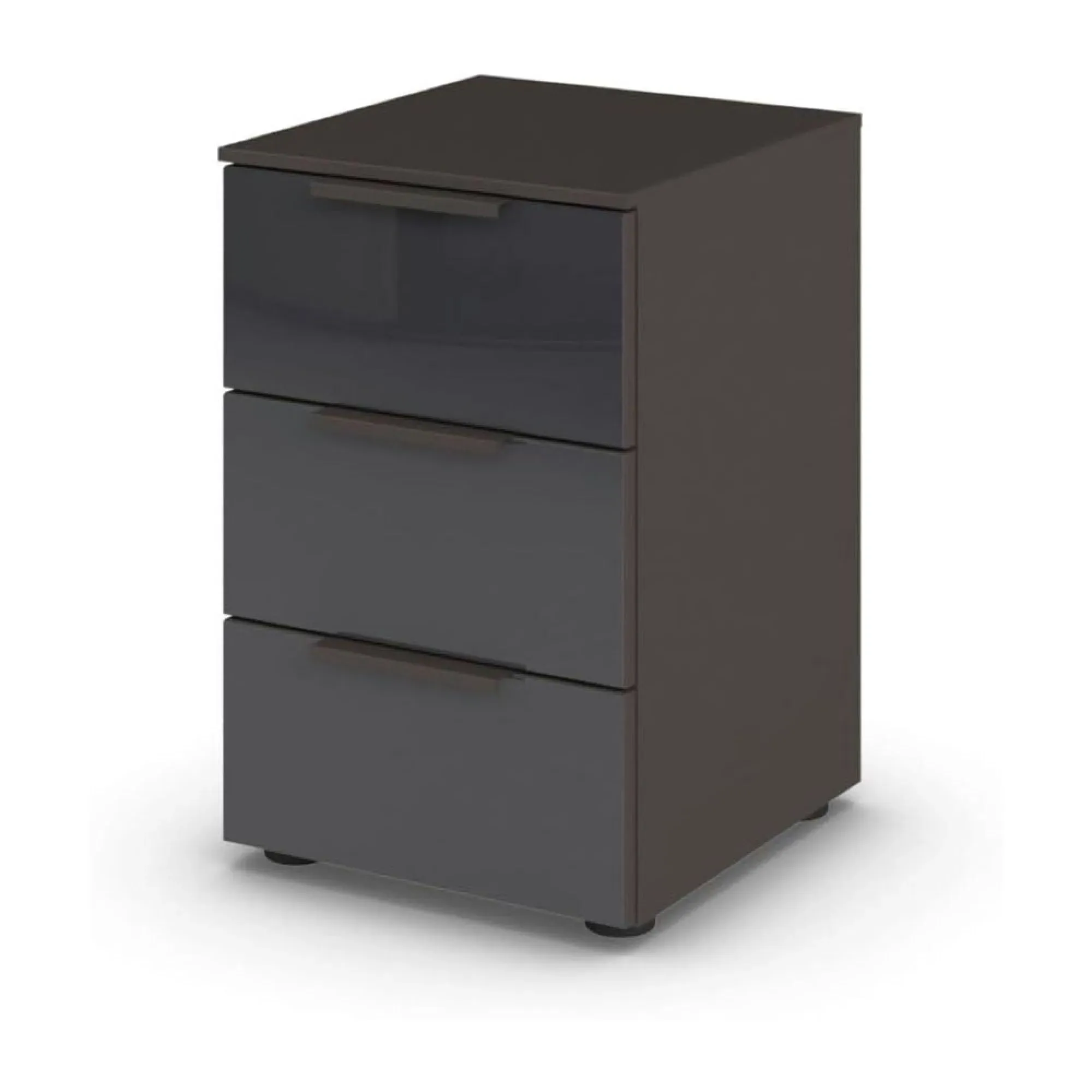 Flipp 3 Drawer Bedside Cabinet with Adjustable Height - Graphite
