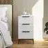 Flipp 3 Drawer Bedside Cabinet with Metal Base - White
