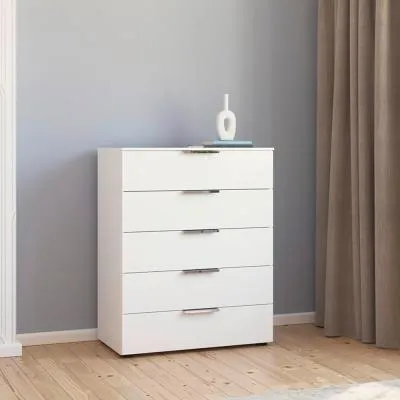 Flipp 5 Drawer Chest with Adjustable Height - Alpine White image