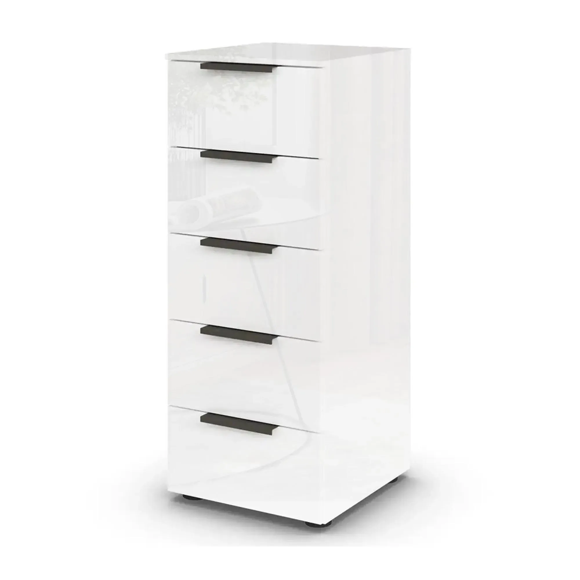 Flipp 5 Drawer Tall Chest with Adjustable Height - Alpine White