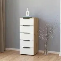 Flipp 5 Drawer Tall Chest with Adjustable Height - Artisan Oak